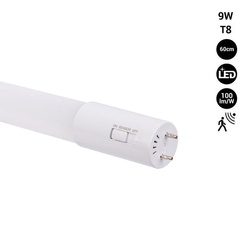 60cm T8 LED tube with microwave motion sensor - 9W - 100lm/w - 6000K