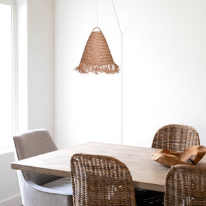 Lámpara colgante de fibras naturales "Nam" con interruptor y enchufe (22)