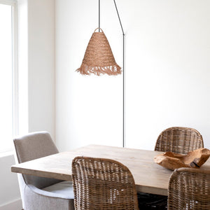 Lámpara colgante de fibras naturales "Nam" con interruptor y enchufe (24)