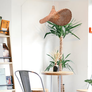 Lámpara colgante de mimbre "Tien" con interruptor y enchufe (20)