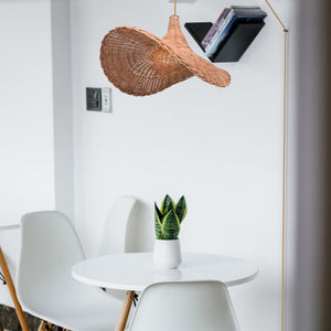 Lámpara colgante de mimbre "Tien" con interruptor y enchufe (22)