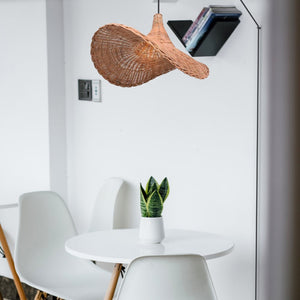 Lámpara colgante de mimbre "Tien" con interruptor y enchufe (24)