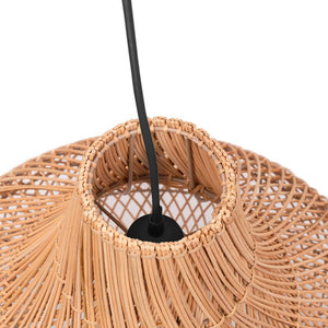Lámpara colgante de mimbre "Samoa" con interruptor y enchufe - Barcelona Led-Decoración