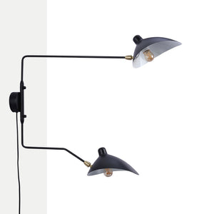 Aplique de pared de diseño "Louise" con interruptor y enchufe - 2xE27 (1)