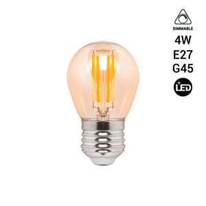 Bombilla filamento LED vintage ámbar - Regulable - E27 G45 - 4W - Barcelona Led-