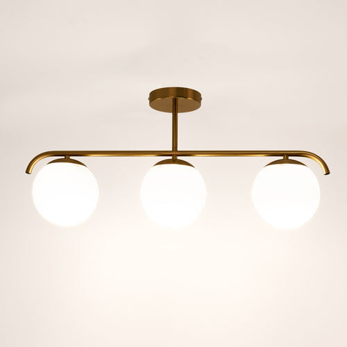 Drievoudige kristallen bol plafondlamp