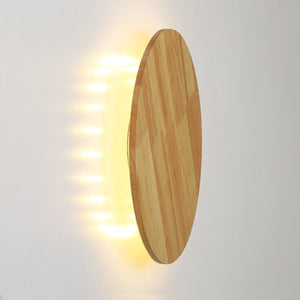 Aplique de pared circular en madera "Lune" - 26W - Ø 30cm - Barcelona Led-Decoración
