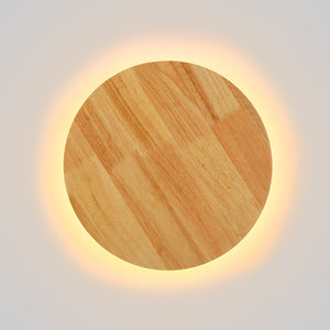 Aplique de pared circular en madera "Lune" - 12W - Ø 20cm (8)