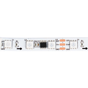 Tira LED inteligente IC RGB 12V DC - 14,4 W/m - IP20 - 60 LED/m - Ancho 10mm - 5 metros - Barcelona Led-