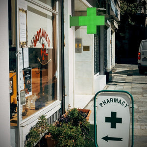 Cruz de farmacia LED monocolor verde - 80x80cm - Doble cara - Exterior (10)