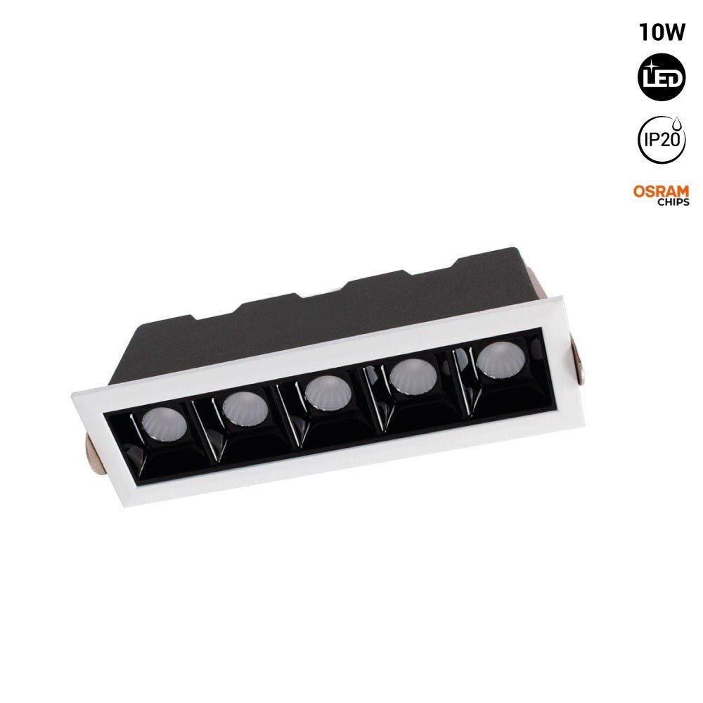 Foco lineal LED empotrable 10W - Chip OSRAM - UGR18 - CRI90 - Barcelona Led-