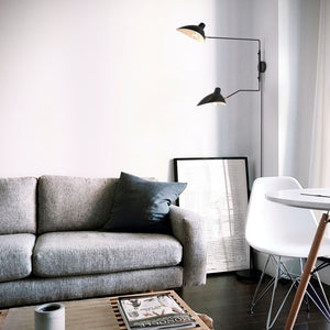 Aplique de pared de diseño "Louise" con interruptor y enchufe - 2xE27 (12)