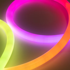 Neón LED flexible RGB inteligente IC - 360º circular - Ø22mm - 2 metros - 12V DC - 28W/m - IP65 (7)