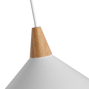 Lampara colgante doble metal y madera "Selroom" - Blanco - 2xE27 (7)