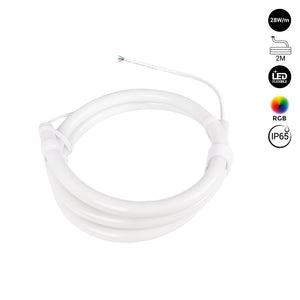 Neón LED flexible 360º circular RGB - Ø22mm - 2 metros - 24V DC- 240Ch/m - 28W/m - IP65