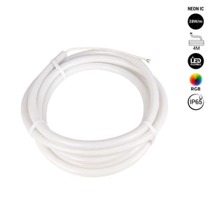 Neón LED flexible RGB inteligente IC - 360º circular - Ø22mm - 4 metros - 12V DC - 28W/m - IP65