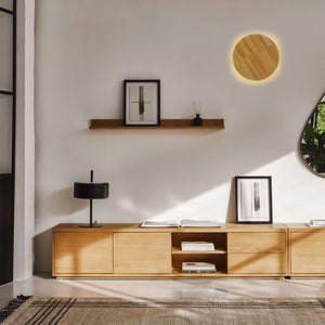 Aplique de pared circular en madera "Lune" - 26W - Ø 30cm - Barcelona Led-Decoración