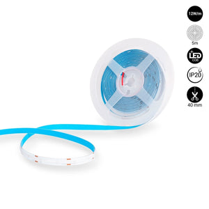 Tira LED COB 24V DC - 12W/m - Colores - 8mm - IP20 - Rollo de 5 metros - Corte cada 4cm - Barcelona Led-