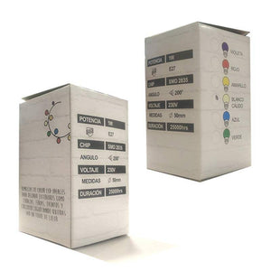 Bombilla de colores LED E27 G45 - 1W (30)