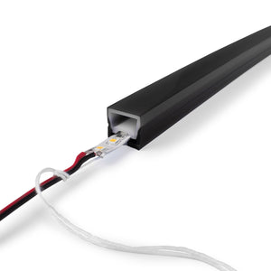 Funda de silicona flexible negra para convertir tira LED a neón - 16x16mm - 5 metros - Curvatura vertical (3)