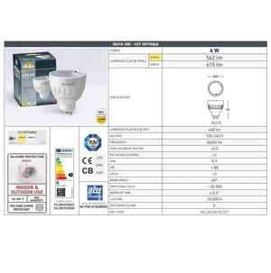 Bombilla GU10 LED - 6W - CCT - Fumagalli - Barcelona Led-