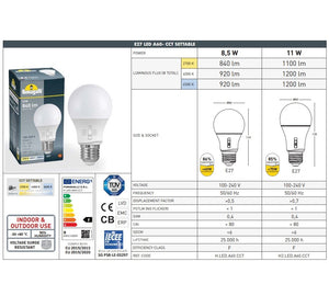 Bombilla LED E27 A60 - 8.5W - CCT - Fumagalli (2)