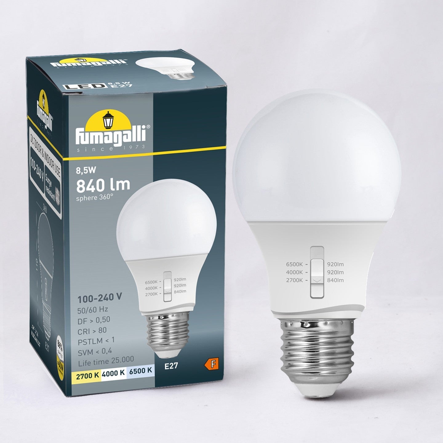 Bombilla LED E27 A60 - 8.5W - CCT - Fumagalli