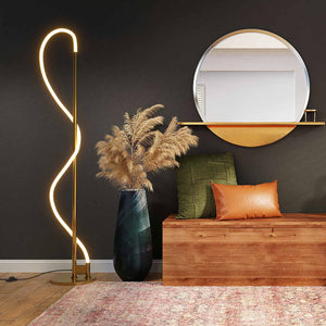 Lámpara de pie moderna neón ondulante "Corda" - 360º - Regulable - 30W - 3000K (1)
