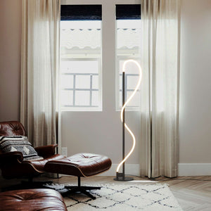 Lámpara de pie moderna neón ondulante "Corda" - 360º - Regulable - 30W - 3000K (31)