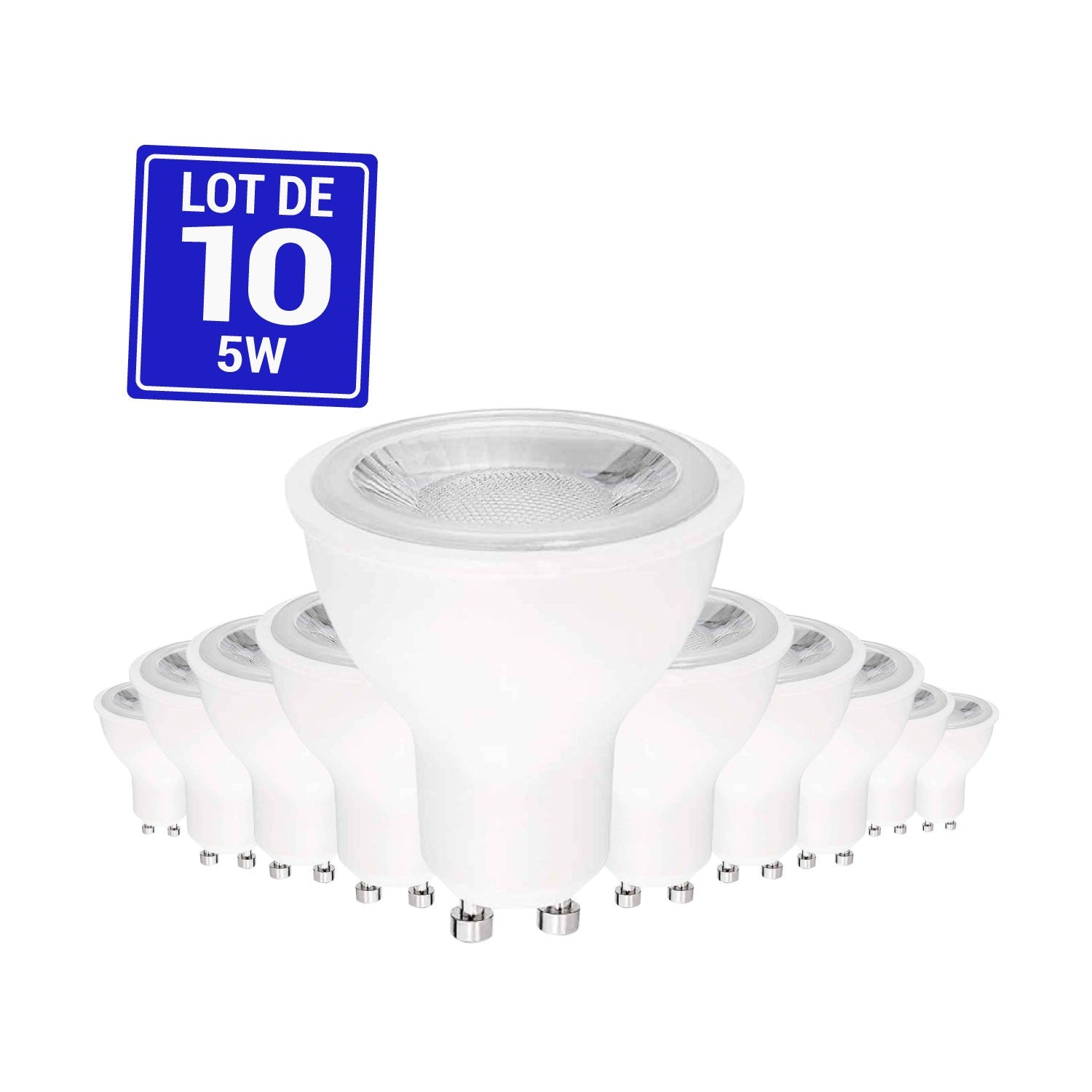 Pack x 10 - Bombilla GU10 LED 5W & Pack x 10 - Bombilla GU10 LED 5W