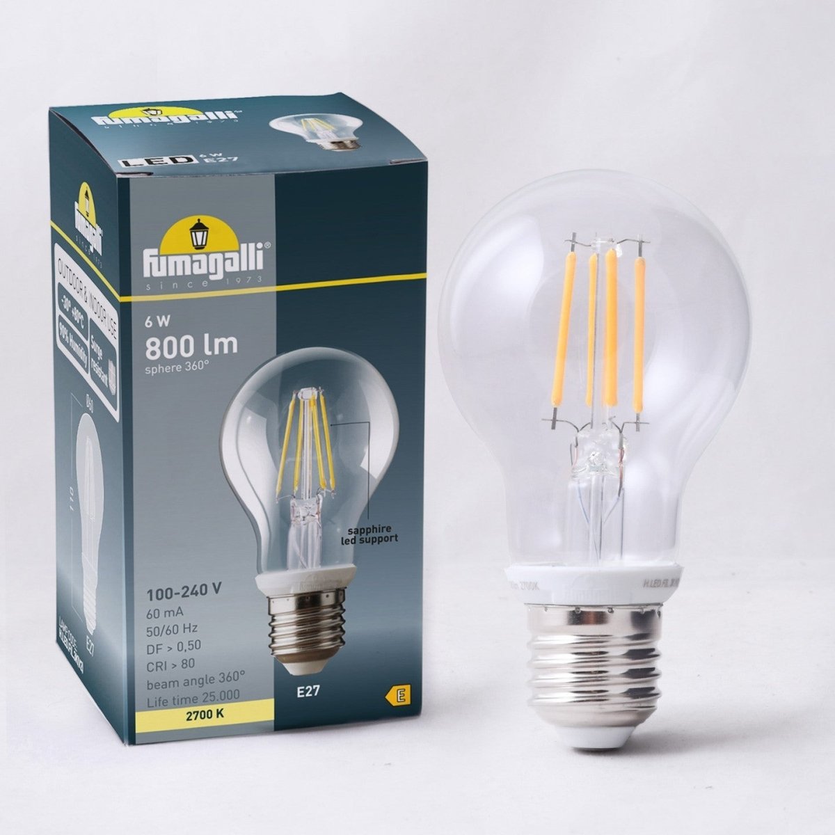 Bombilla LED filamento E27 - 6,5W - Fumagalli - 2700K - Barcelona Led-