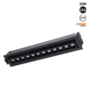 Foco lineal LED empotrable 20W - Orientable - UGR18 - CRI90 - Chip OSRAM - 2800K (17)