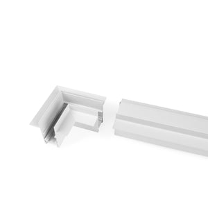 Unión en L para carriles magnéticos empotrables 20 mm - Horizontal (14)