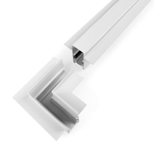 Unión en L para carriles magnéticos empotrables 20 mm - Horizontal (15)