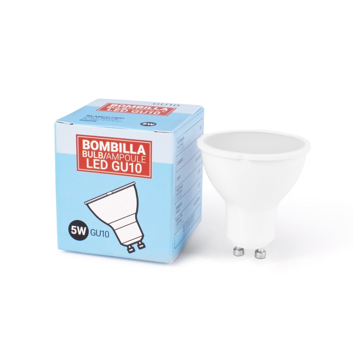 Pack x 10 - Bombilla GU10 LED 5W - Barcelona Led-