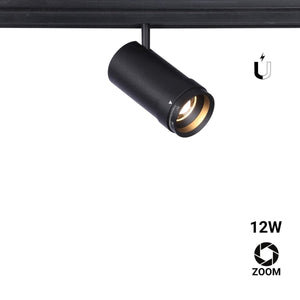 Foco LED para carril magnético con Zoom 10-55º - 48V - 12W - Barcelona Led-
