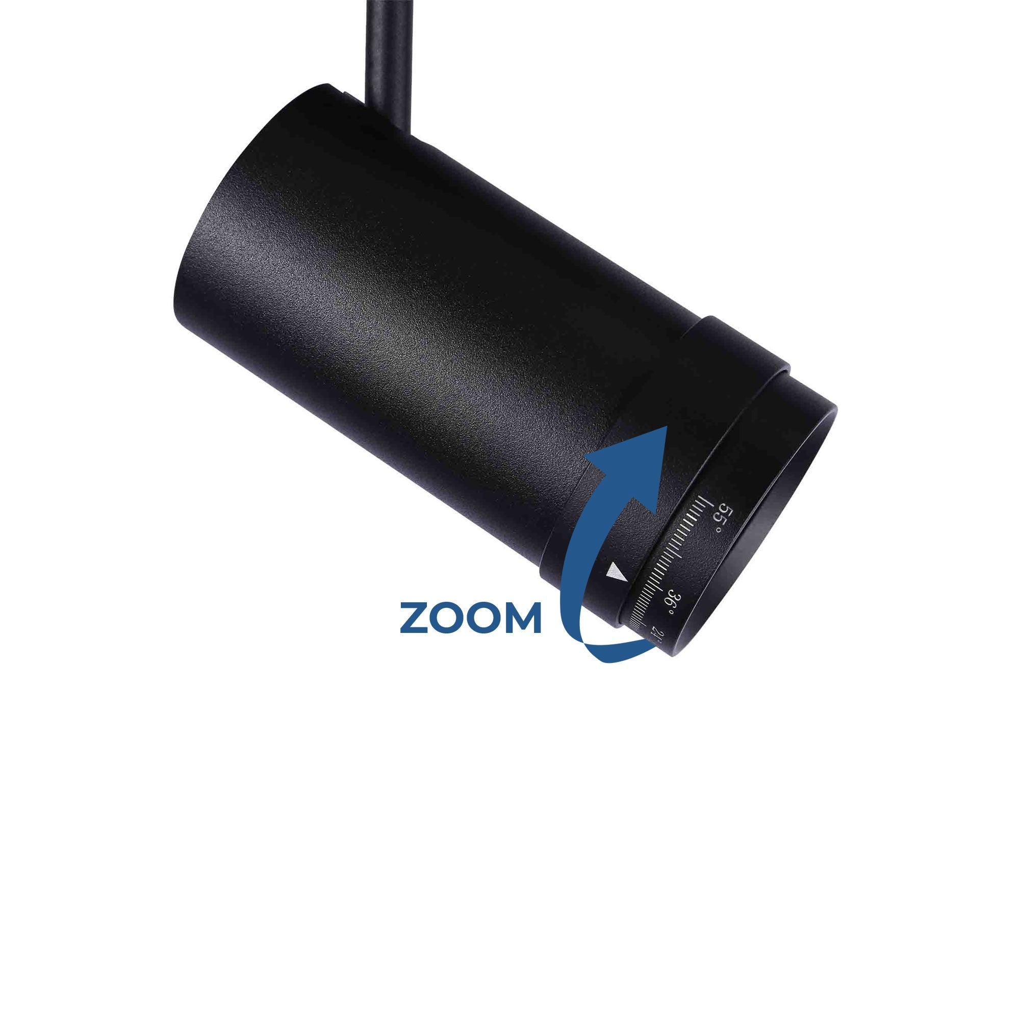 Foco LED para carril magnético con Zoom 10-55º - 48V - 12W (1)