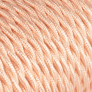 Cable eléctrico trenzado en tejido efecto seda gold rose - Barcelona Led-Material eléctrico