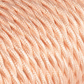 Braided electric cable in gold rose silk effect fabric 3