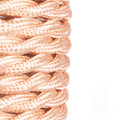 Braided electric cable in gold rose silk effect fabric 4