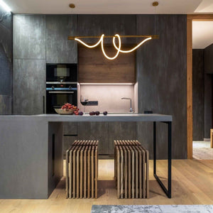 Lámpara colgante moderna neón ondulante "Corda" - 360º - 45W - 3000K - Barcelona Led-Decoración