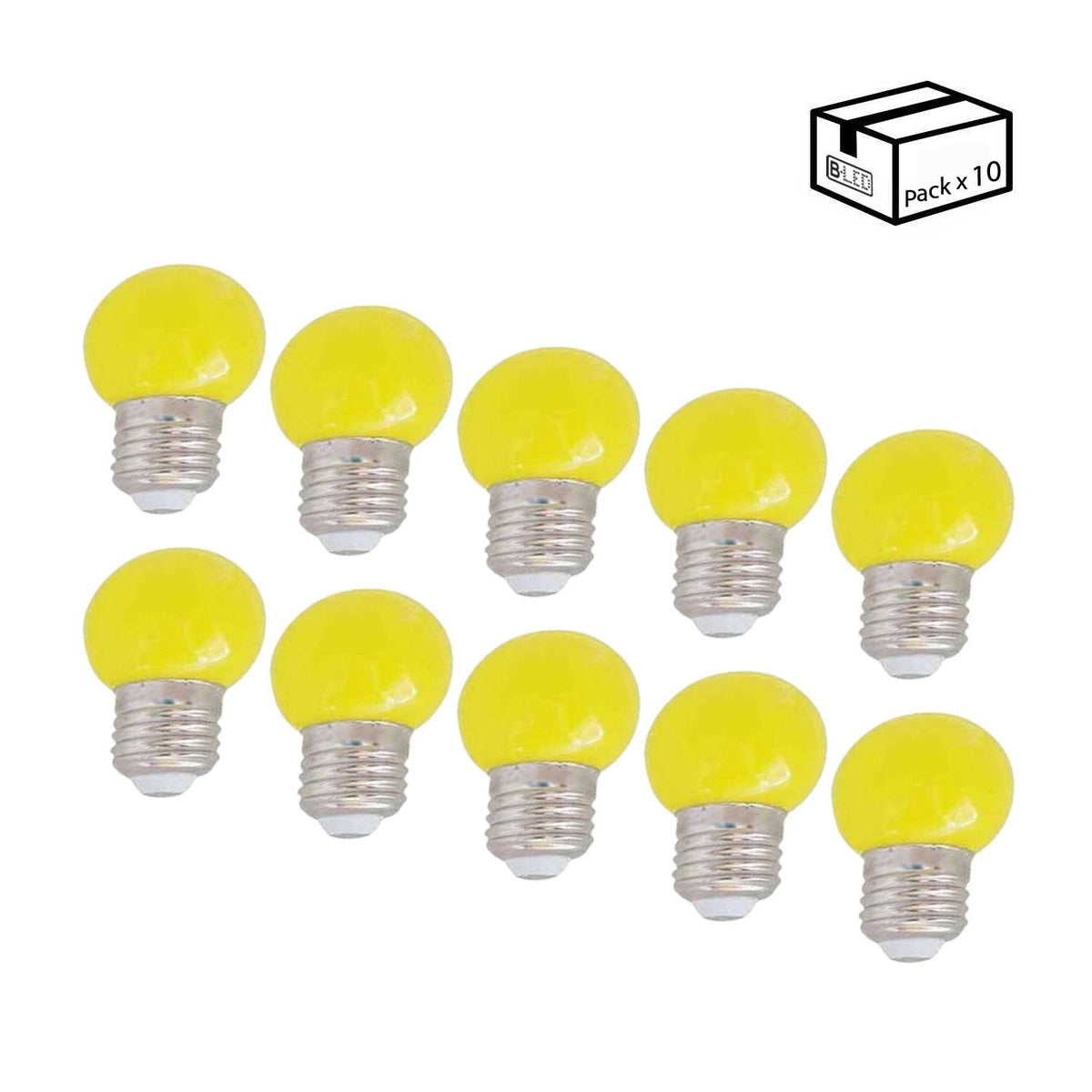 Pack de 10 Bombillas LED E27 1W de un color (2) & Pack de 10 Bombillas LED E27 1W de un color