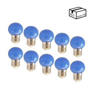 Pack de 10 Bombillas LED E27 1W de un color (3) & Pack de 10 Bombillas LED E27 1W de un color