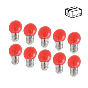 Pack de 10 Bombillas LED E27 1W de un color (6) & Pack de 10 Bombillas LED E27 1W de un color