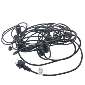 Kit guirnalda luces exterior 10 metros + 10 bombillas LED E27 1W - IP44 - Blanco cálido - Barcelona Led-