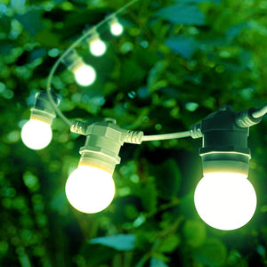Kit guirnalda luces exterior 10 metros + 10 bombillas LED E27 1W - IP44 - Blanco cálido (19)