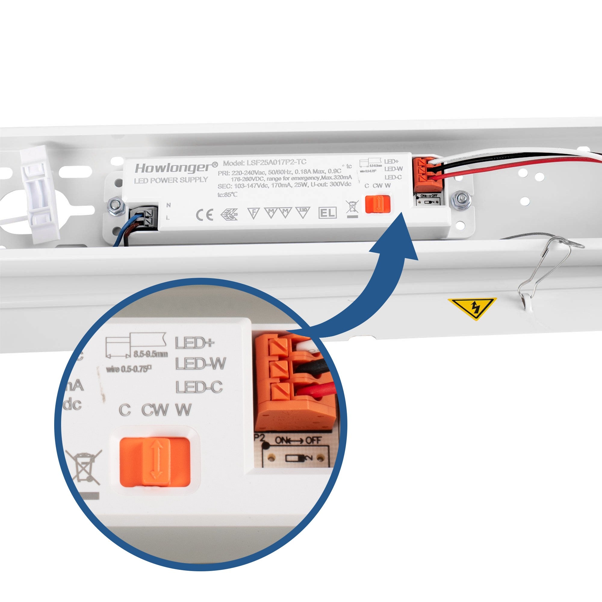 Luminaria lineal LED de alta potencia CCT - 20W - 60cm (1)