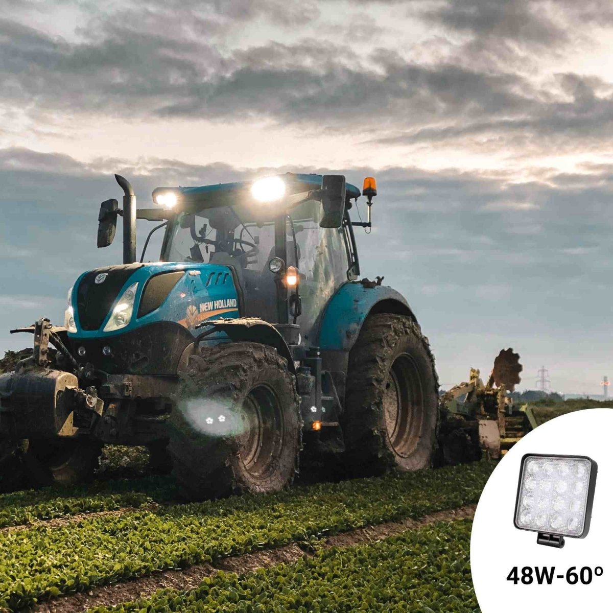 Faro LED 4x4 todoterreno - 48W - 10-40V DC - 4 Pulgadas - 2000lm - Ángulo 60º - Barcelona Led-