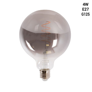 Bombilla decorativa con tinte ahumado filamento "Smoky" E27 G125 - 4W - 2200K (2)