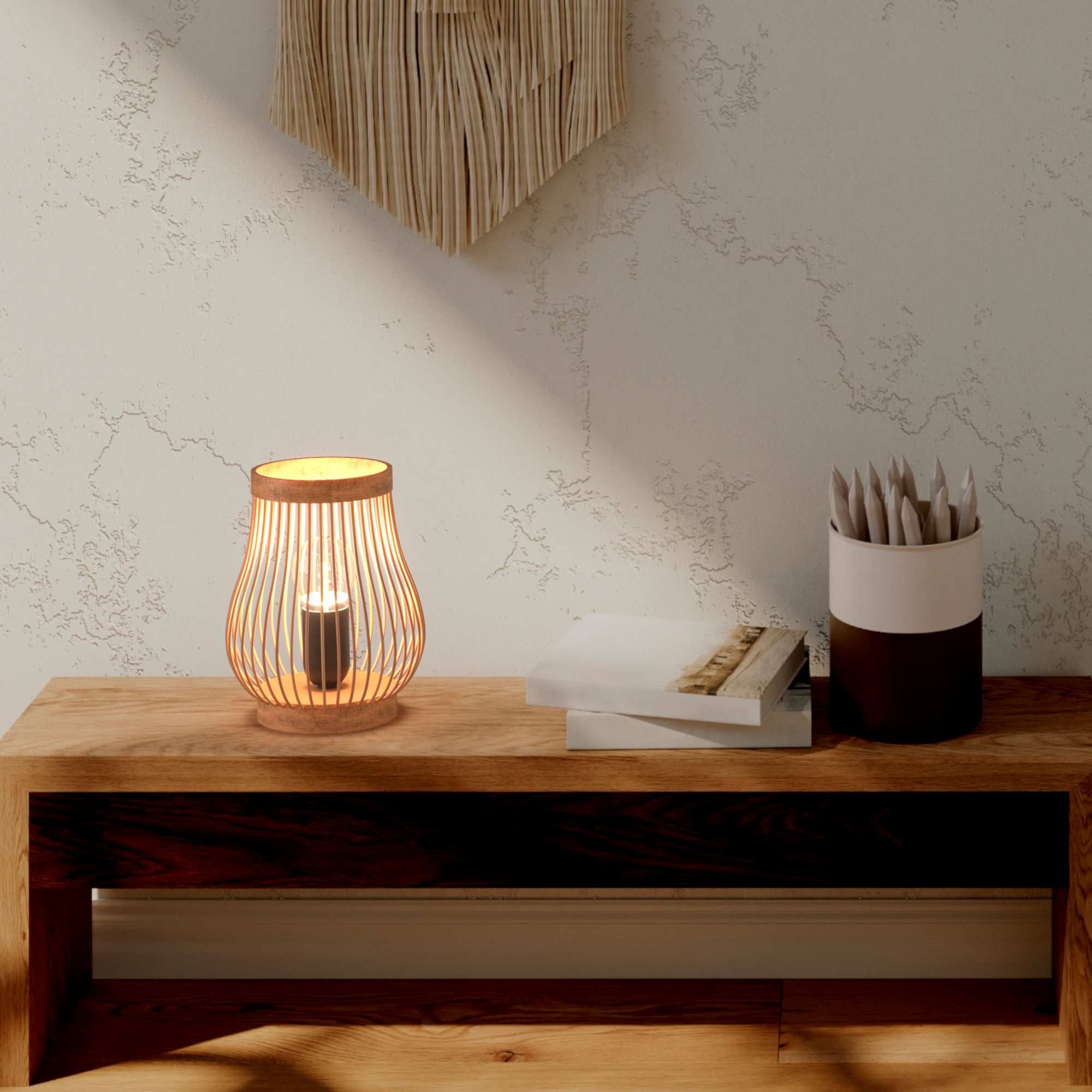 Lámpara de mesa de madera "Oca" - E27 (2)